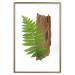 Poster Resoluteness of Nature - green plant and wooden piece on a white background 122607 additionalThumb 14