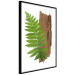 Poster Resoluteness of Nature - green plant and wooden piece on a white background 122607 additionalThumb 2