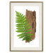 Poster Resoluteness of Nature - green plant and wooden piece on a white background 122607 additionalThumb 19
