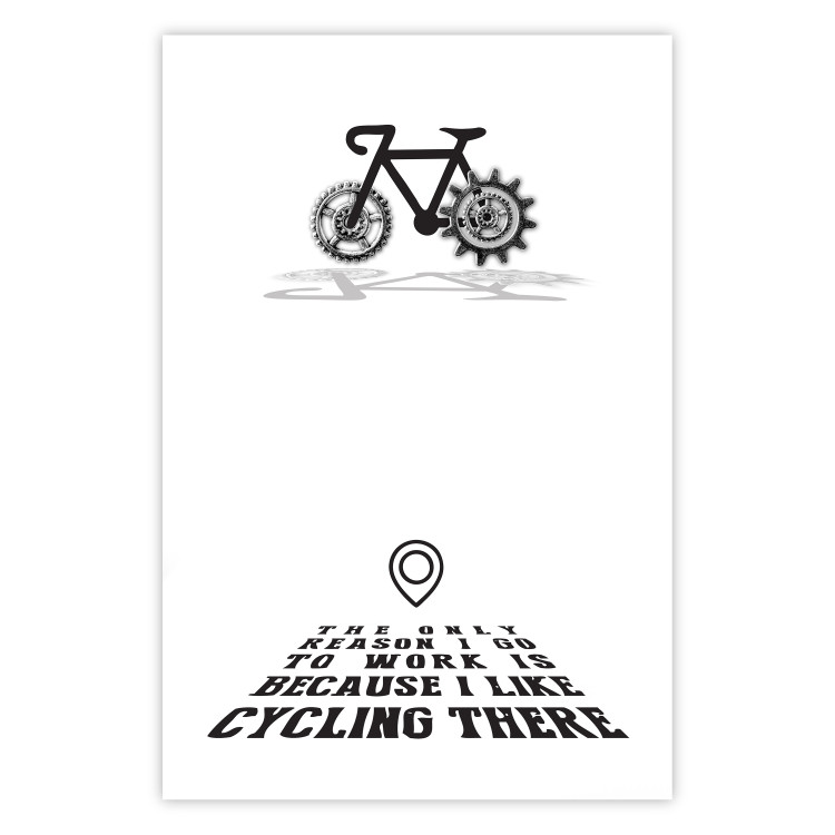 Poster I like Cycling - black English texts with emojis on a white background 122807