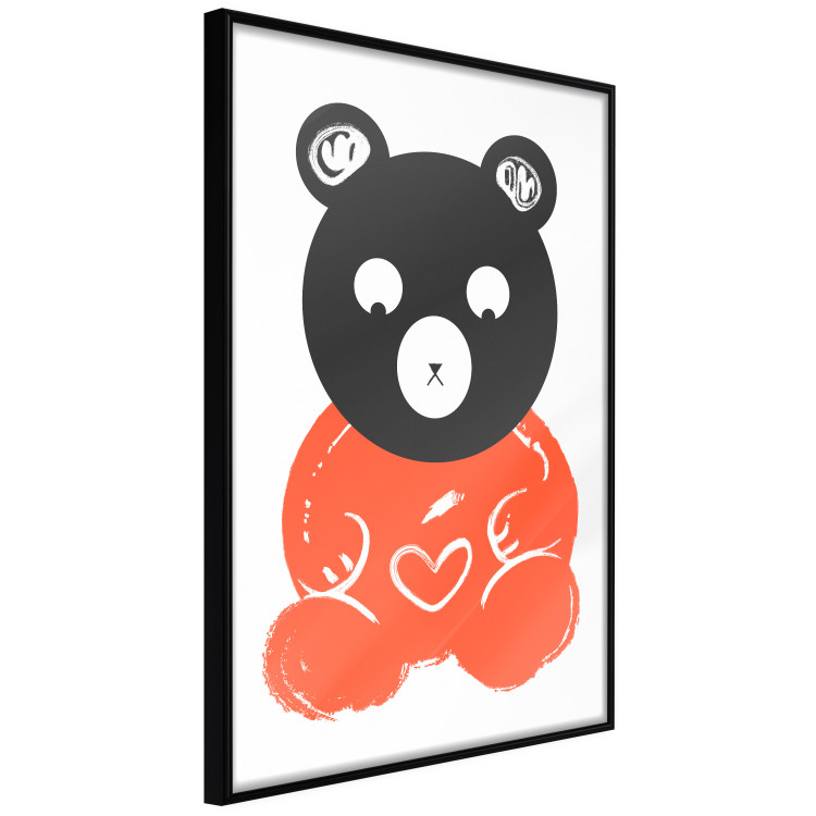 Wall Poster Thoughtful Bear - orange animal with a gray head on a white background 122907 additionalImage 10