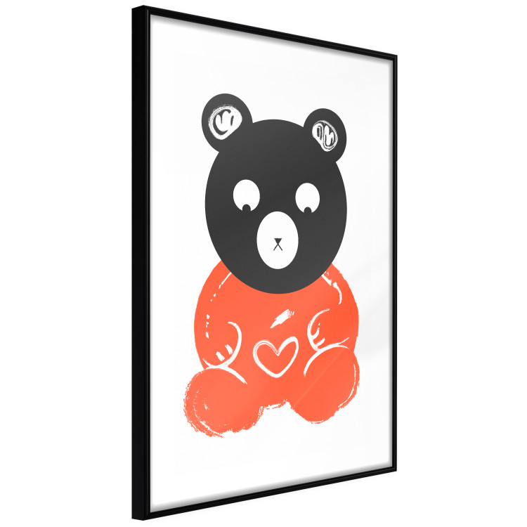 Wall Poster Thoughtful Bear - orange animal with a gray head on a white background 122907 additionalImage 11