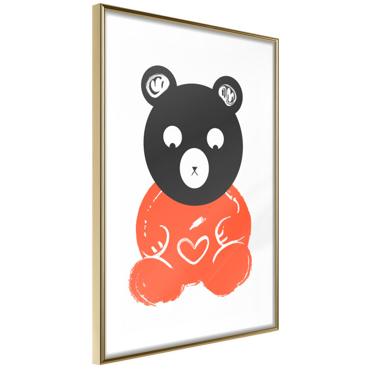 Wall Poster Thoughtful Bear - orange animal with a gray head on a white background 122907 additionalImage 6