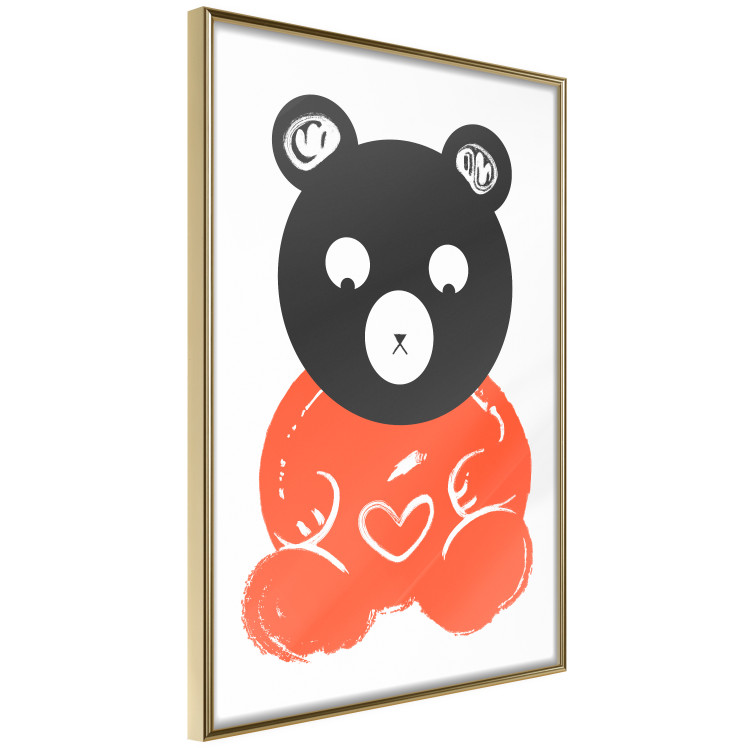Wall Poster Thoughtful Bear - orange animal with a gray head on a white background 122907 additionalImage 12