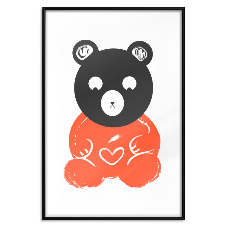 Wall Poster Thoughtful Bear - orange animal with a gray head on a white background 122907 additionalImage 15