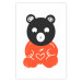 Wall Poster Thoughtful Bear - orange animal with a gray head on a white background 122907 additionalThumb 19