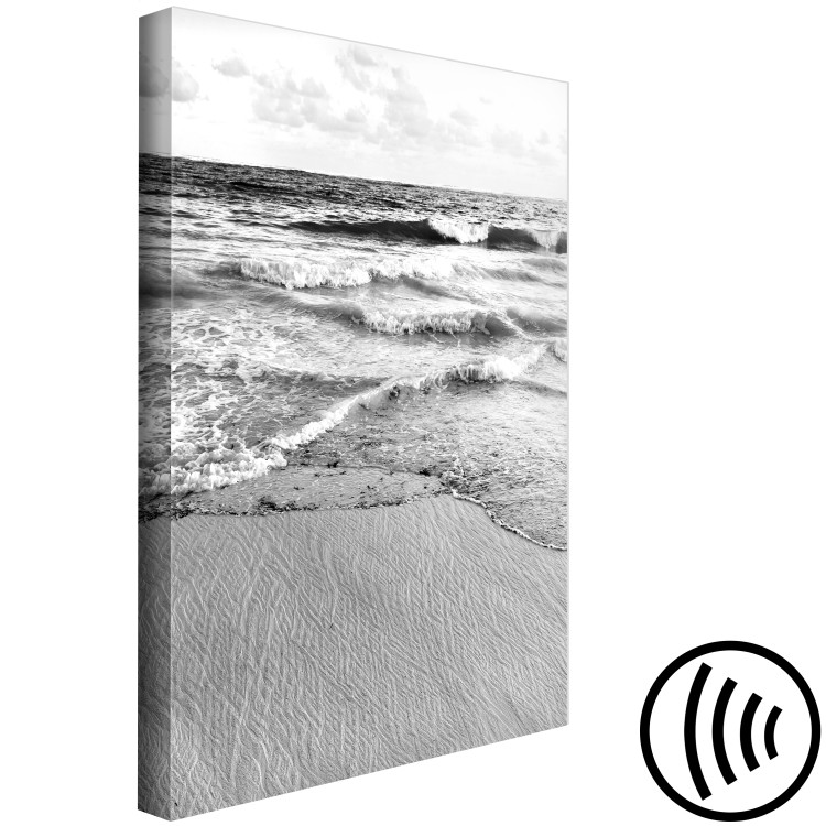 Canvas Print Waves of the Baltic Sea - black and white photo of rough sea and waves 123807 additionalImage 6