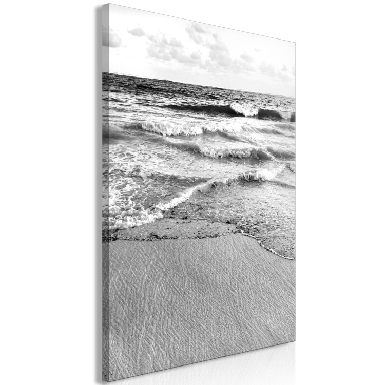 Canvas Print Waves of the Baltic Sea - black and white photo of rough sea and waves 123807 additionalImage 2