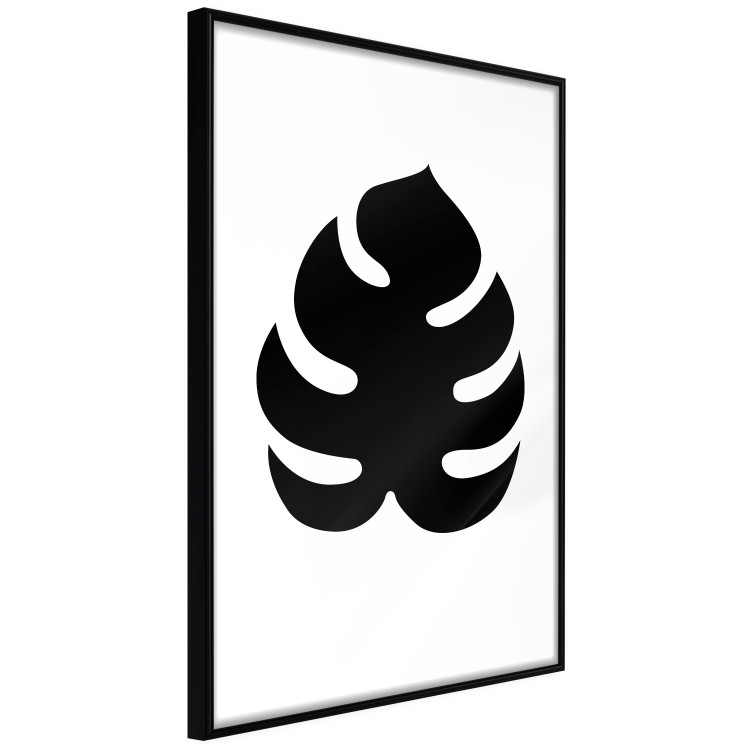 Poster Black Monstera - black tropical leaf on a contrasting white background 125107 additionalImage 10