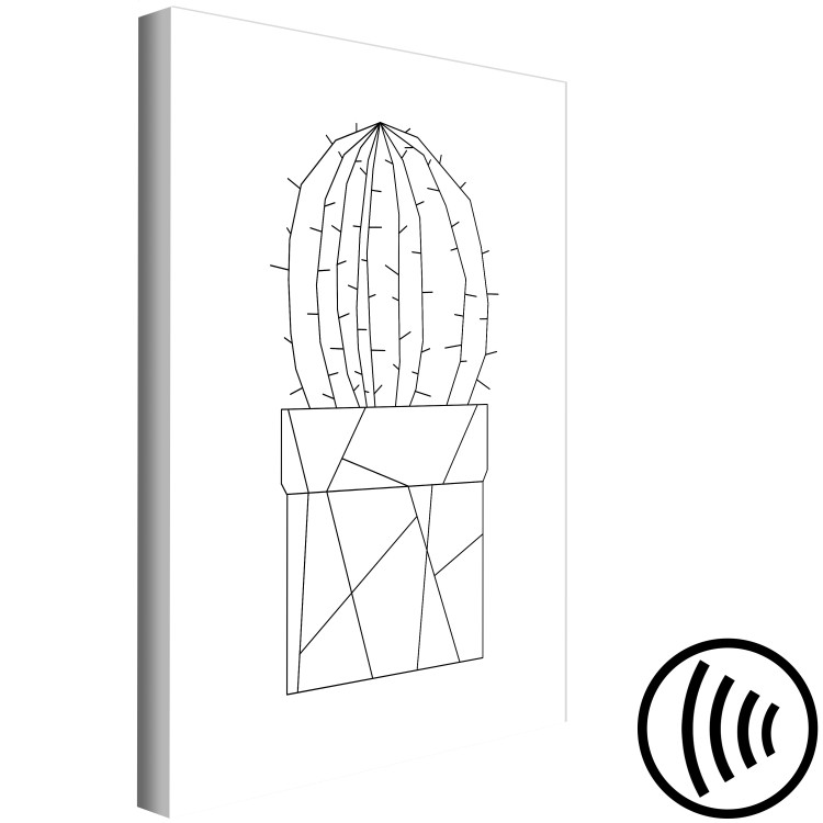 Canvas Art Print Graphic Cactus (1-part) vertical - flower with geometric figures 128007 additionalImage 6