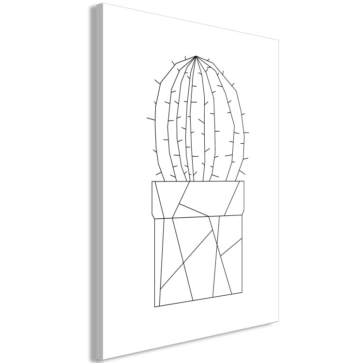 Canvas Art Print Graphic Cactus (1-part) vertical - flower with geometric figures 128007 additionalImage 2