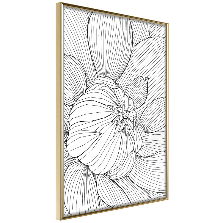 Poster Flower Line - abstract black line art of plant on white background 128407 additionalImage 14
