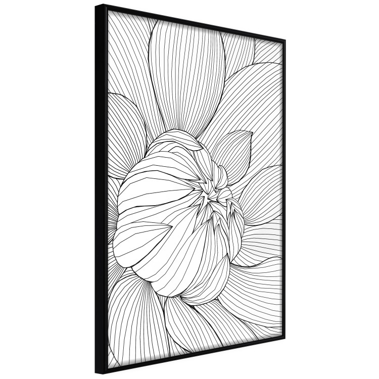 Poster Flower Line - abstract black line art of plant on white background 128407 additionalImage 13