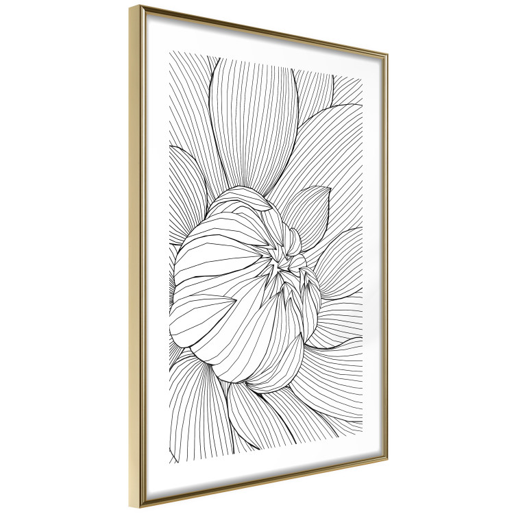 Poster Flower Line - abstract black line art of plant on white background 128407 additionalImage 9