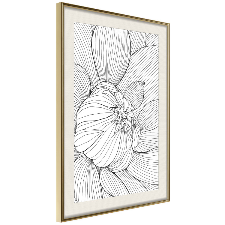 Poster Flower Line - abstract black line art of plant on white background 128407 additionalImage 3