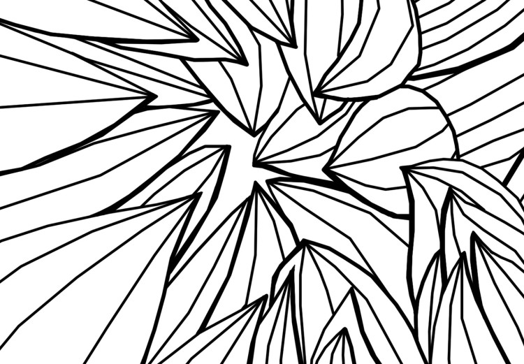 Poster Flower Line - abstract black line art of plant on white background 128407 additionalImage 11