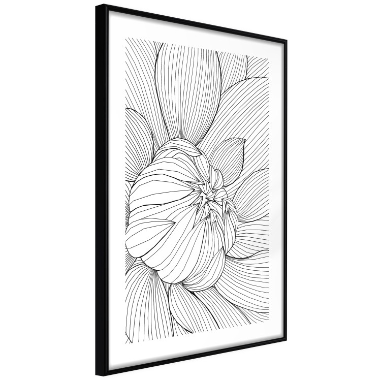 Poster Flower Line - abstract black line art of plant on white background 128407 additionalImage 8