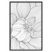 Poster Flower Line - abstract black line art of plant on white background 128407 additionalThumb 18