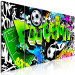 Canvas Soccer Graffiti (5-part) narrow - ball in street art style 129407 additionalThumb 2