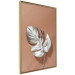 Poster Sunny Keepsake - silver monstera leaf on a uniform light background 129507 additionalThumb 2