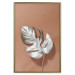 Poster Sunny Keepsake - silver monstera leaf on a uniform light background 129507 additionalThumb 17