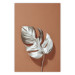 Poster Sunny Keepsake - silver monstera leaf on a uniform light background 129507