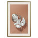 Poster Sunny Keepsake - silver monstera leaf on a uniform light background 129507 additionalThumb 20
