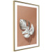Poster Sunny Keepsake - silver monstera leaf on a uniform light background 129507 additionalThumb 4