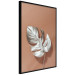 Poster Sunny Keepsake - silver monstera leaf on a uniform light background 129507 additionalThumb 3