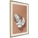 Poster Sunny Keepsake - silver monstera leaf on a uniform light background 129507 additionalThumb 13