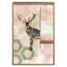Wall Poster Lost Stag - abstract animal among figures on a light background 131807 additionalThumb 17