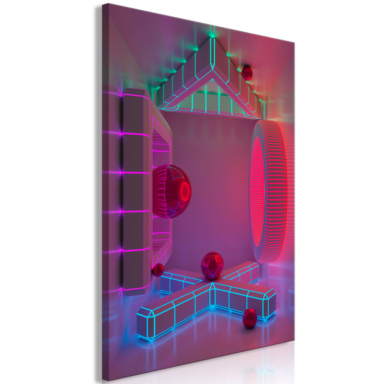Canvas Four Walls (1-piece) Vertical - futuristic colorful figures 131907 additionalImage 2
