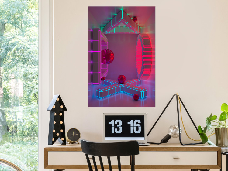 Canvas Four Walls (1-piece) Vertical - futuristic colorful figures 131907 additionalImage 3