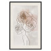 Wall Poster Anna and Roses - abstract black line art of a woman with flowers in her hair 132207 additionalThumb 19