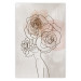 Wall Poster Anna and Roses - abstract black line art of a woman with flowers in her hair 132207