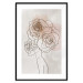 Wall Poster Anna and Roses - abstract black line art of a woman with flowers in her hair 132207 additionalThumb 15