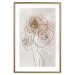 Wall Poster Anna and Roses - abstract black line art of a woman with flowers in her hair 132207 additionalThumb 14