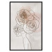 Wall Poster Anna and Roses - abstract black line art of a woman with flowers in her hair 132207 additionalThumb 18