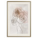 Wall Poster Anna and Roses - abstract black line art of a woman with flowers in her hair 132207 additionalThumb 20