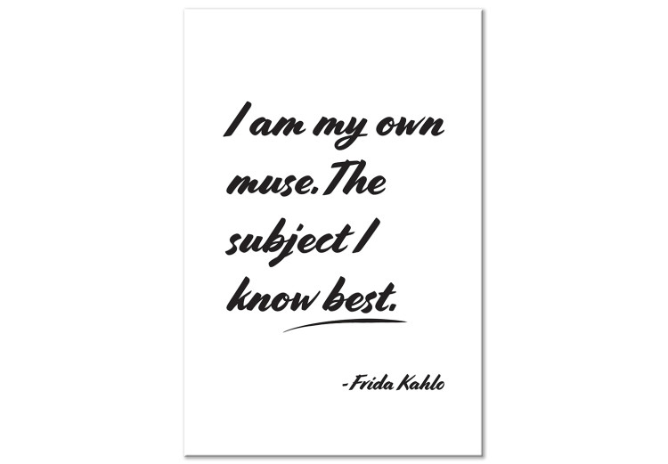 Canvas Print Frida Kahlo's words - black and white graphic with English inscription 134207
