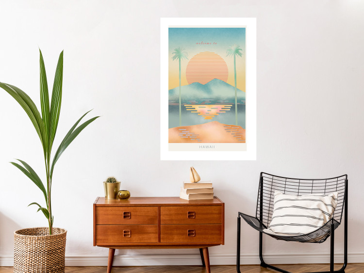 Wall Poster Welcome to Hawaii - tropical summer landscape in pastel motif 135007 additionalImage 5