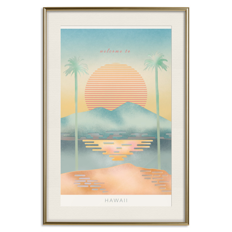Wall Poster Welcome to Hawaii - tropical summer landscape in pastel motif 135007 additionalImage 20
