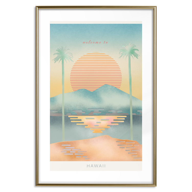 Wall Poster Welcome to Hawaii - tropical summer landscape in pastel motif 135007 additionalImage 16