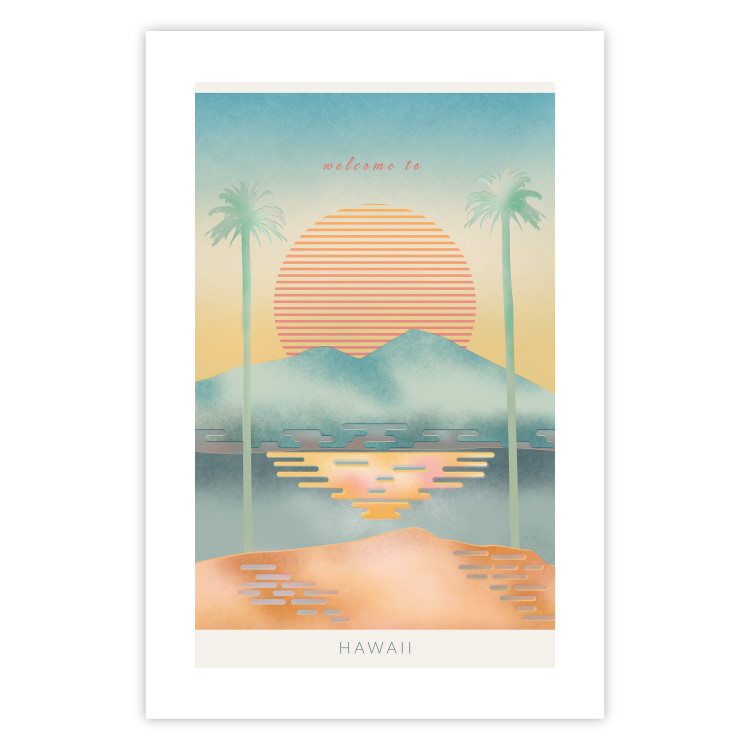 Wall Poster Welcome to Hawaii - tropical summer landscape in pastel motif 135007 additionalImage 25