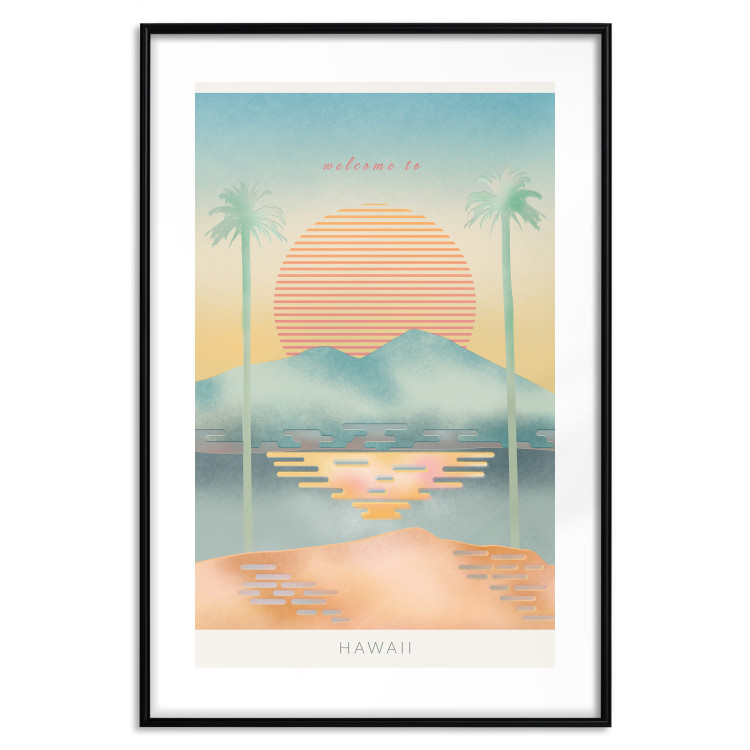 Wall Poster Welcome to Hawaii - tropical summer landscape in pastel motif 135007 additionalImage 15