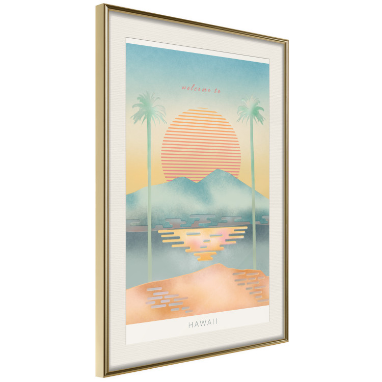 Wall Poster Welcome to Hawaii - tropical summer landscape in pastel motif 135007 additionalImage 3
