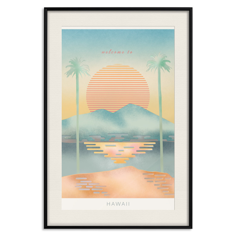 Wall Poster Welcome to Hawaii - tropical summer landscape in pastel motif 135007 additionalImage 19