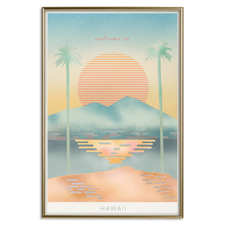 Wall Poster Welcome to Hawaii - tropical summer landscape in pastel motif 135007 additionalImage 21