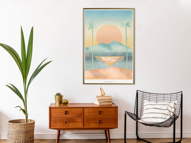 Wall Poster Welcome to Hawaii - tropical summer landscape in pastel motif 135007 additionalImage 7