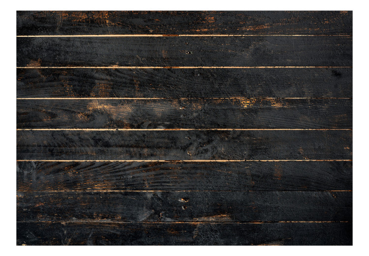 Wall Mural Wooden background - uniform pattern of horizontal black boards with clearances 135107 additionalImage 1